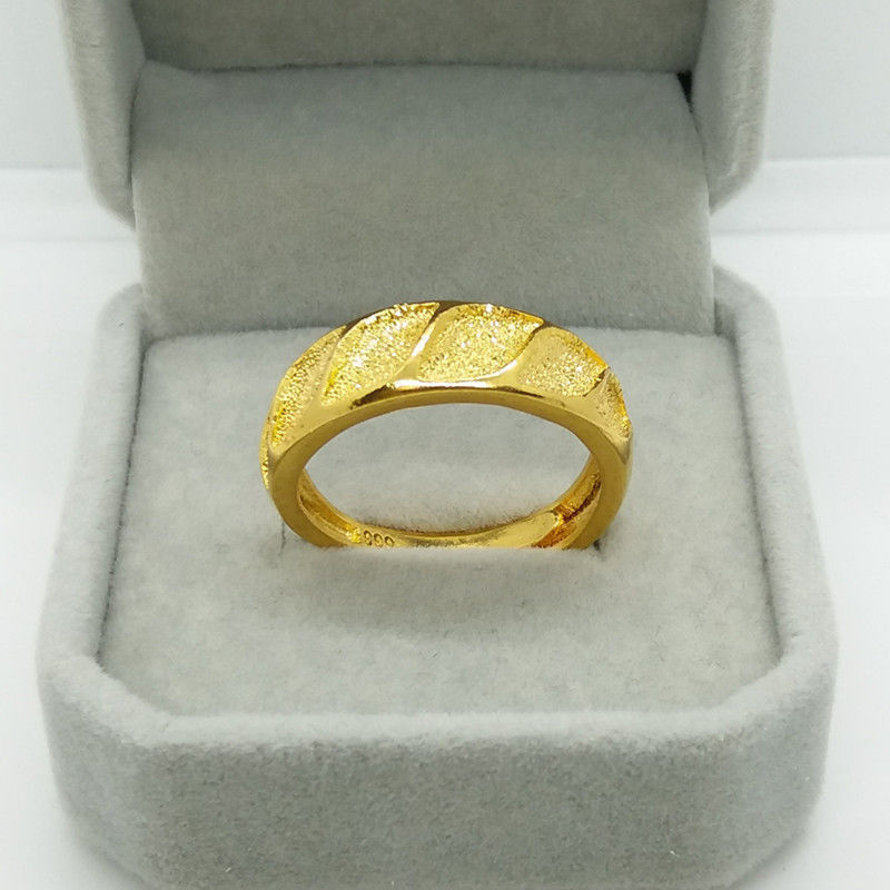 Men Accessories For Wedding - Classic Pure Plated Real 18k Yellow