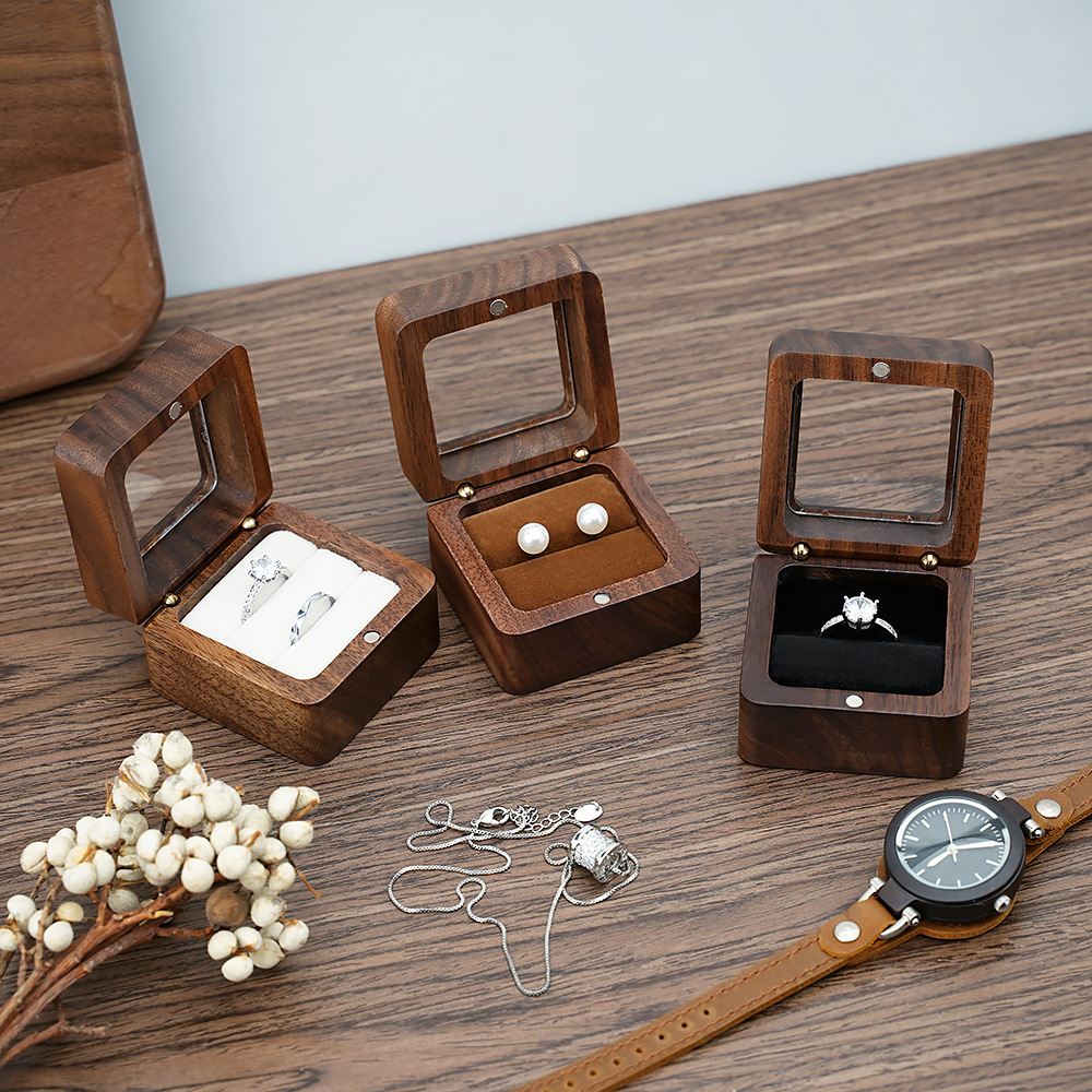 Black Walnut Solid Ring Box Si - Cufflink Box Set review and price