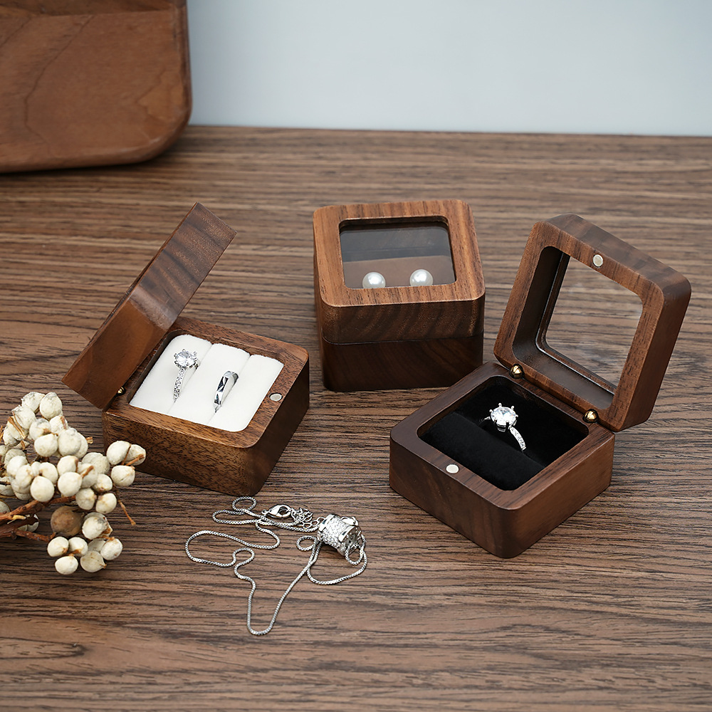 Black Walnut Solid Ring Box Si - Cufflink Box Set review and price