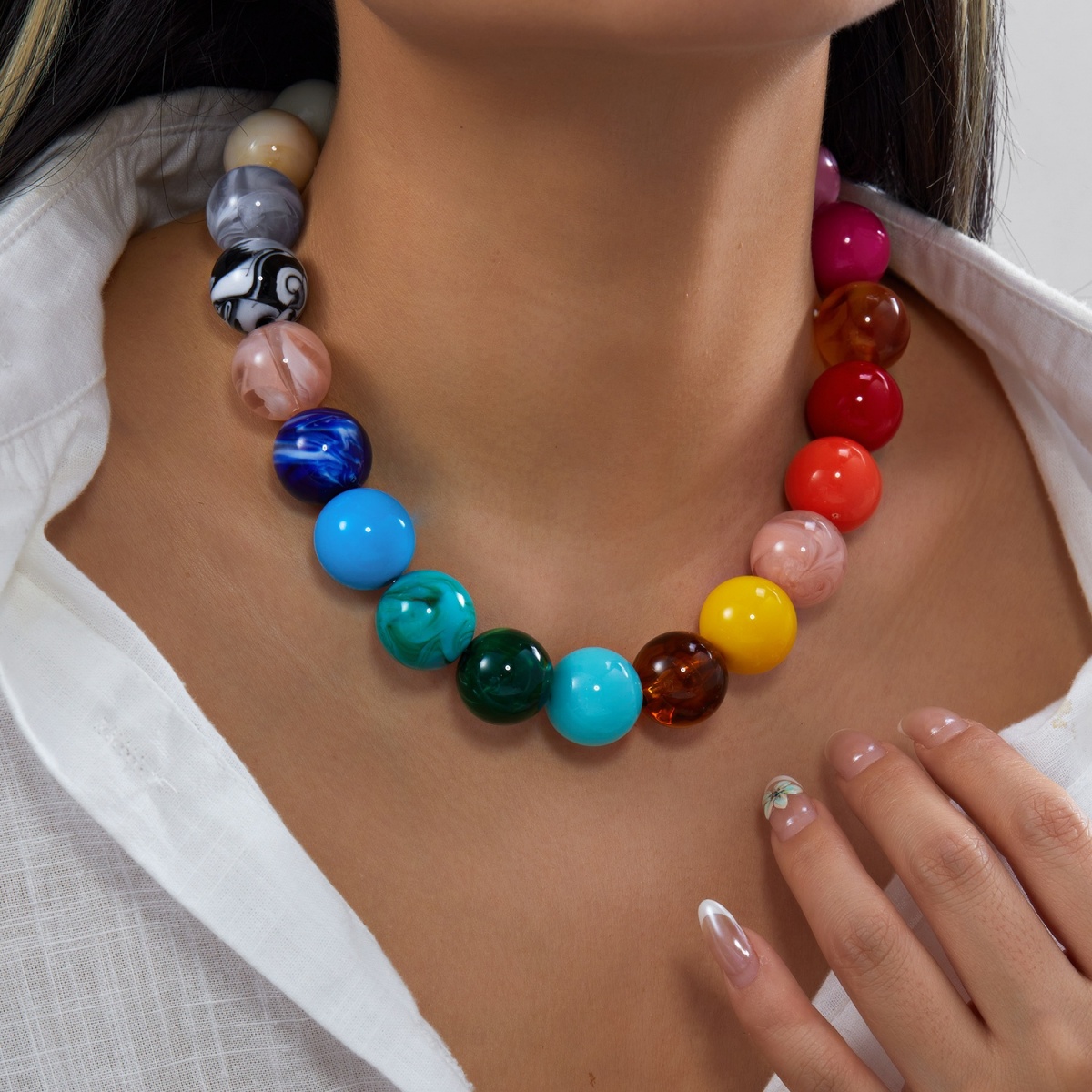 Fashion Colorful Acrylic Big R - Men Accessories Aesthetic review and price