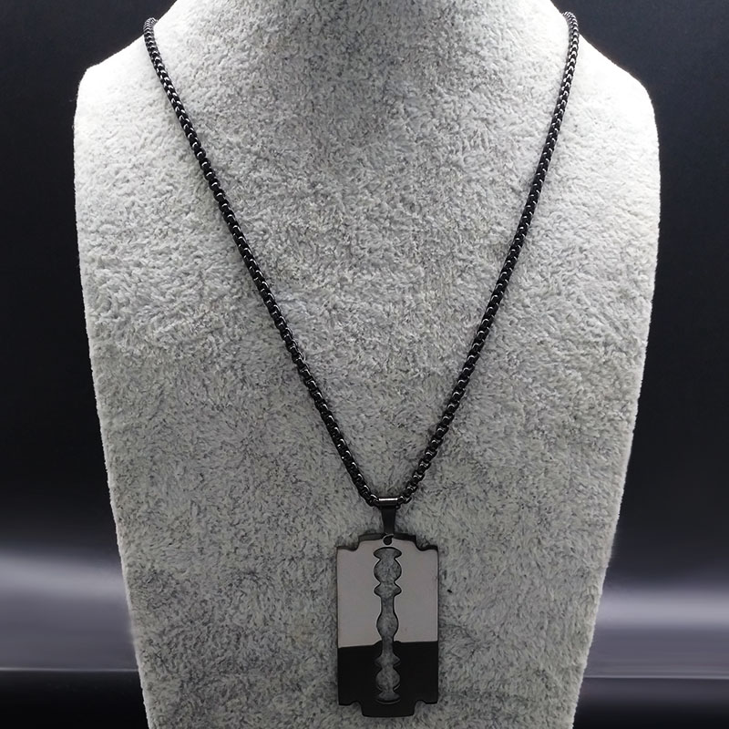 Gothic Blade Razor Pendant Nec - Men Accessories Aesthetic review and price