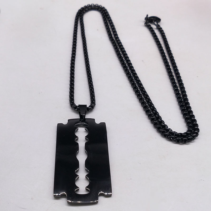 Gothic Blade Razor Pendant Nec - Men Accessories Aesthetic review and price