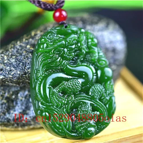 Natural Green Chinese Jade Dra - Men Accessories Gift review and price
