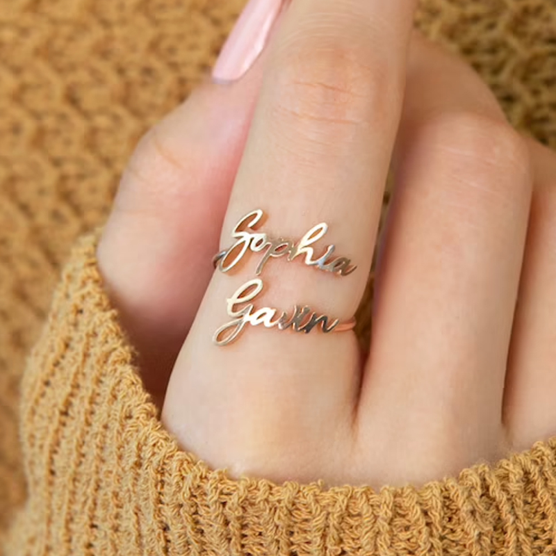 Custom Double Name Rings for W - Men Accessories For Wedding review and price