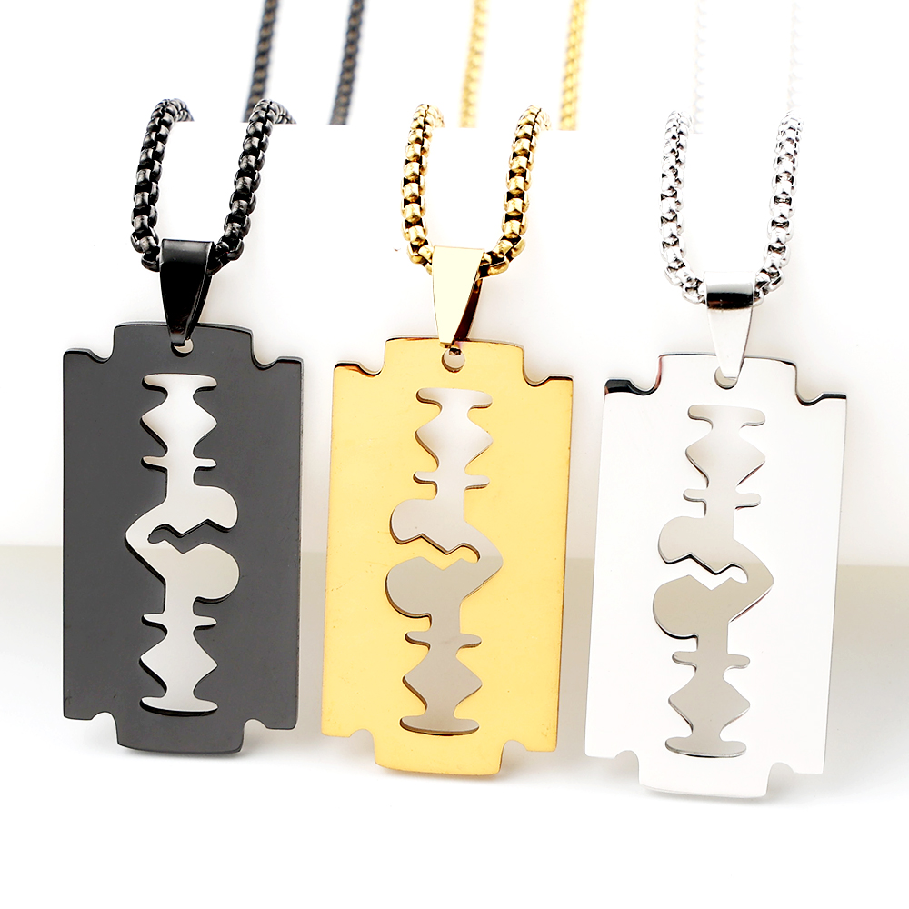 Gothic Blade Razor Pendant Nec - Men Accessories Aesthetic review and price