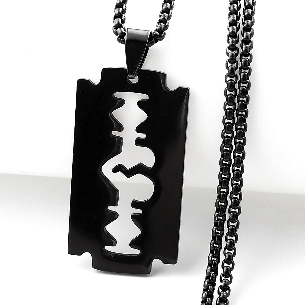 Gothic Blade Razor Pendant Nec - Men Accessories Aesthetic review and price