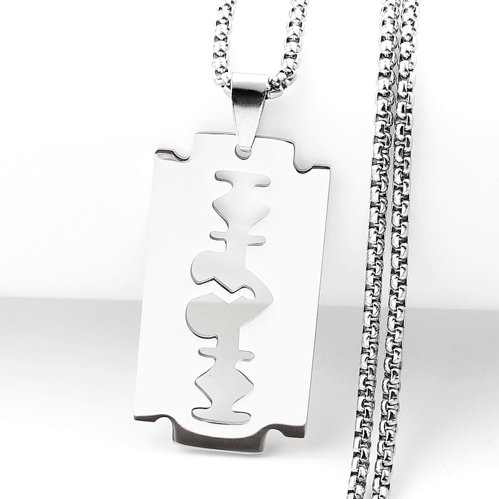 Gothic Blade Razor Pendant Nec - Men Accessories Aesthetic review and price