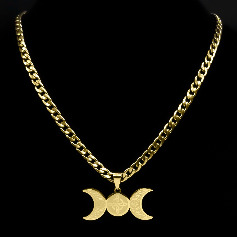 Wicca Triple Moon Crescent God - Men Accessories Aesthetic review and price