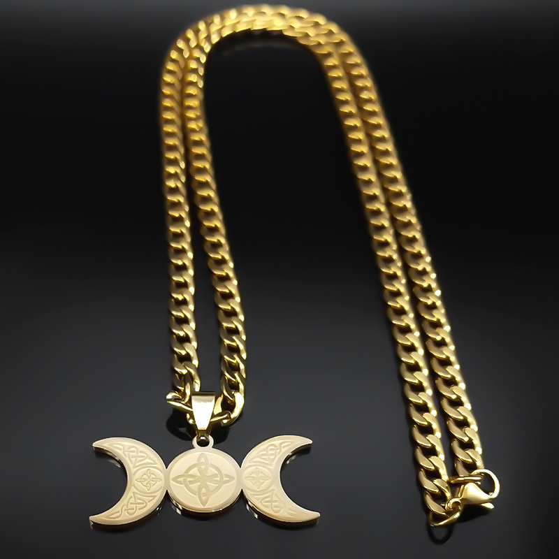 Wicca Triple Moon Crescent God - Men Accessories Aesthetic review and price