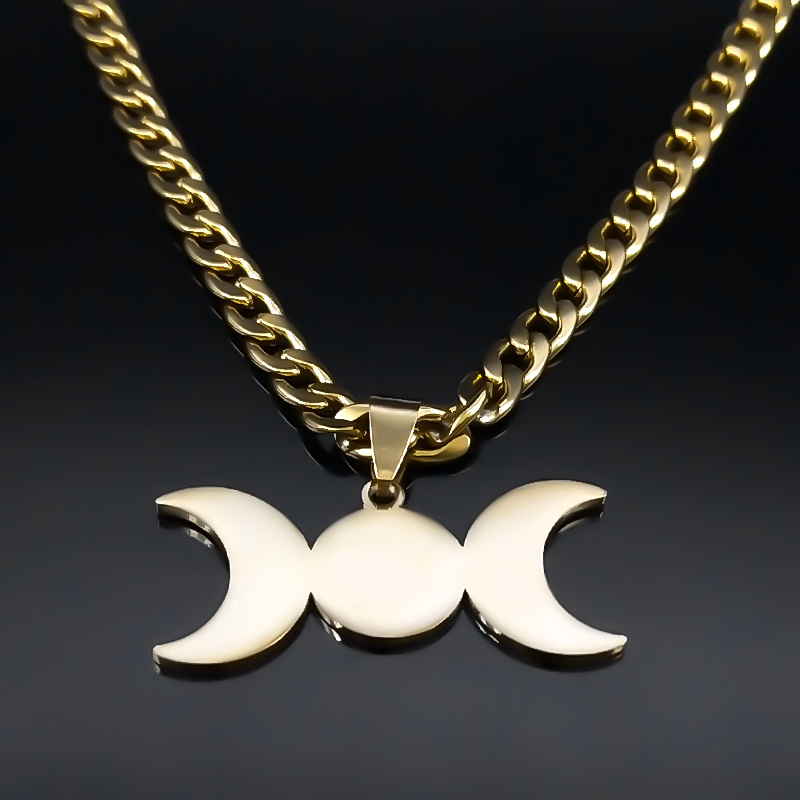 Wicca Triple Moon Crescent God - Men Accessories Aesthetic review and price