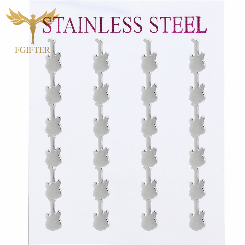 12 Pairs Music Guitar Earrings - Men Accessories In Store review and price